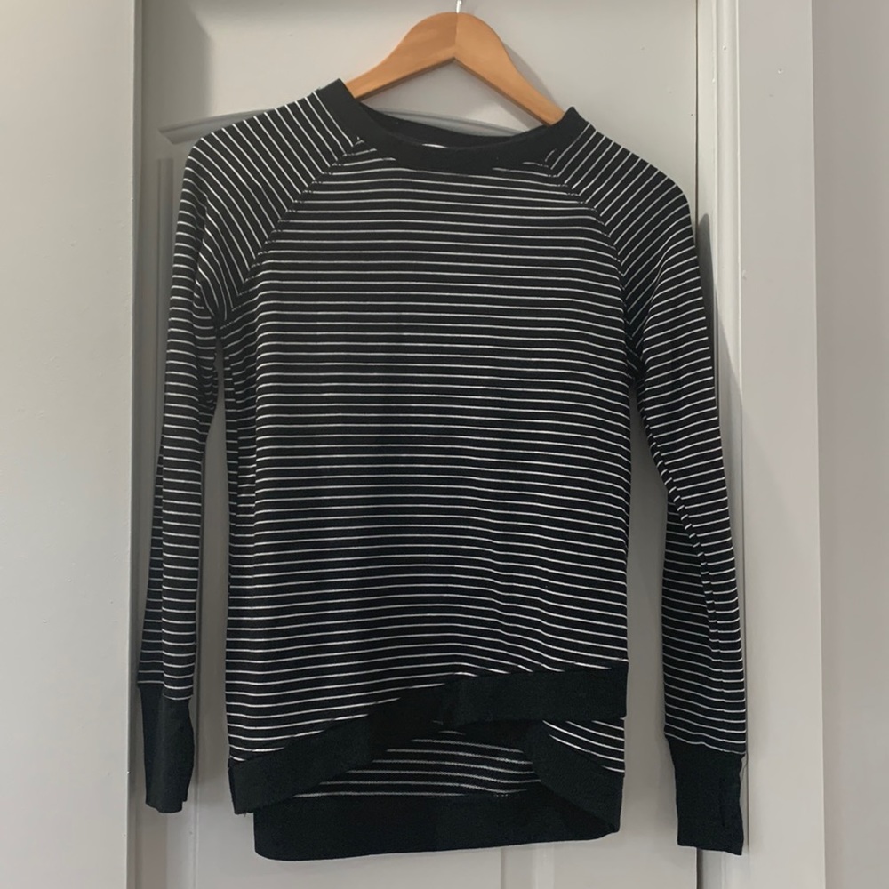 Danskin long striped black and white shirt
